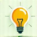 Icon illustrating innovation with lightbulb and gear