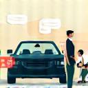 Icon showing consultation with automotive expert