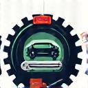 Icon showing professional automotive installation and customization in progress